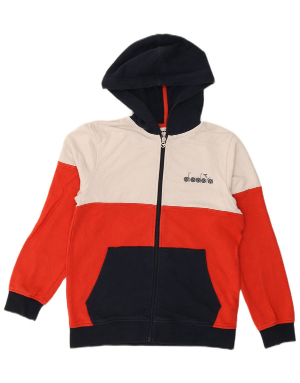 Suéter Diadora Boys Zip com capuz 11-12 anos XL Multicolorido Colourblock