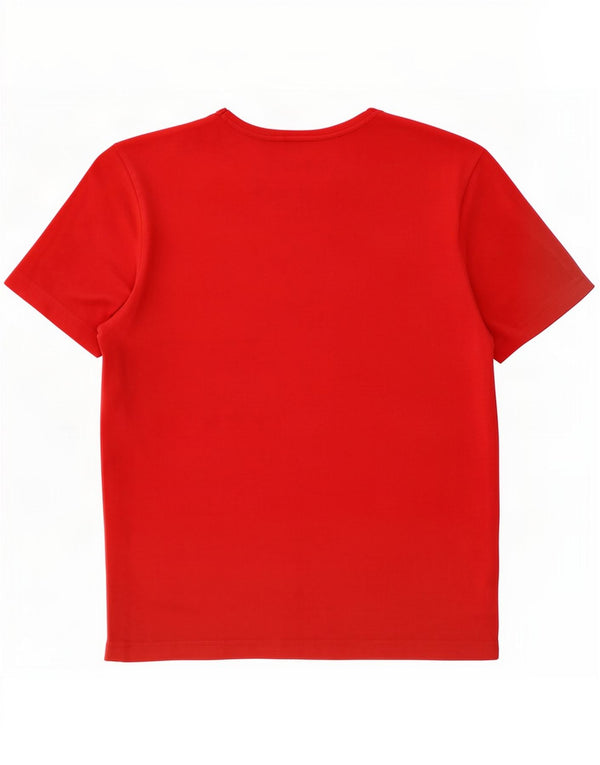 Calvin Klein Jeans Camiseta Feminina Top UK 14 Grande Algodão Vermelho