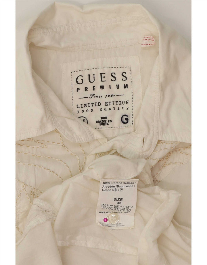 Camisa masculina Guess de algodão branco médio