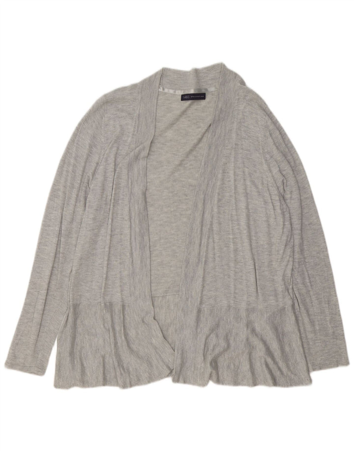 Suéter cardigã feminino aberto MARKS & SPENCER Reino Unido 20 2XL cinza manchado