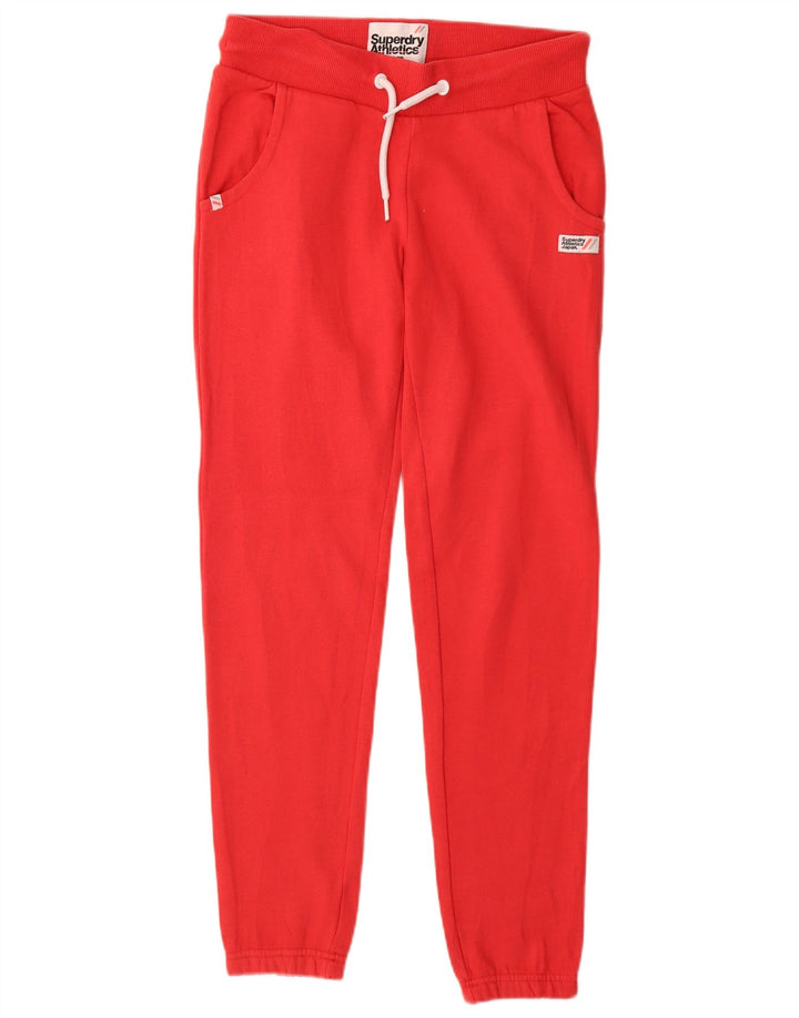 Calça de treino feminina Superdry Joggers UK 8 pequeno algodão vermelho