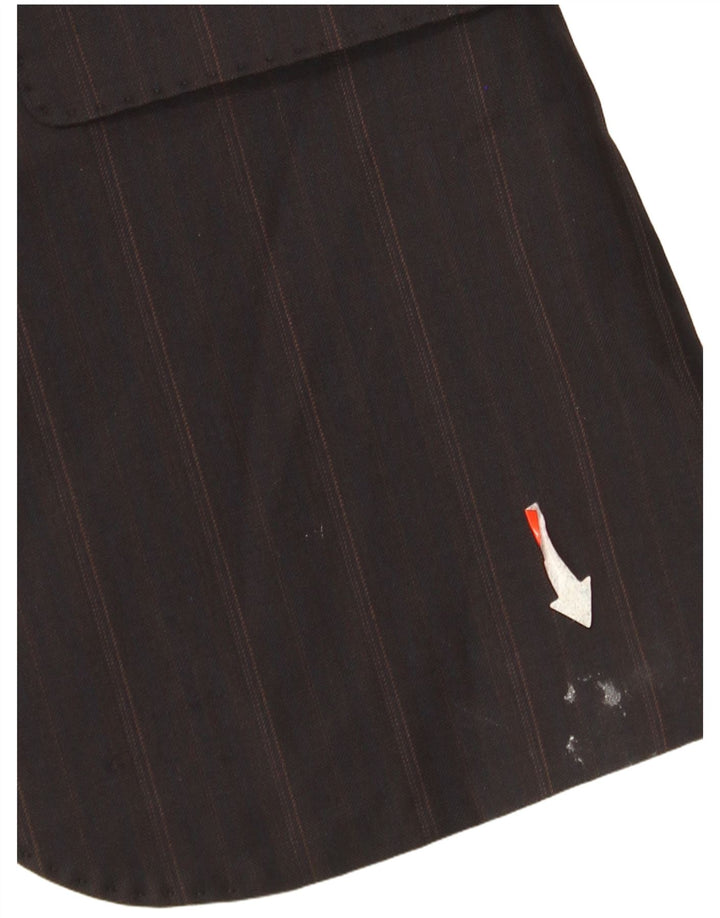 Jaqueta Blazer Feminina Massimo Dutti com 2 Botões EU 36 XS Lã Risca de Giz Preta