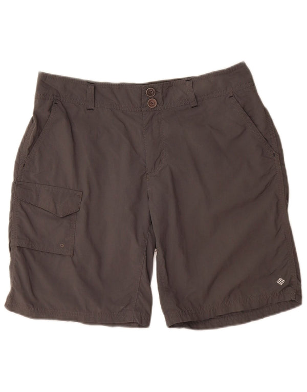 Columbia Womens Omni-Shade Cargo Shorts EUA 12 Grande W30 Cinza Nylon