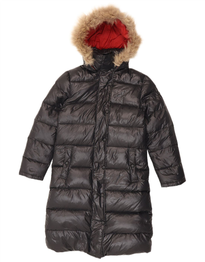 Casaco acolchoado com capuz feminino Ellesse UK 14 médio preto nylon