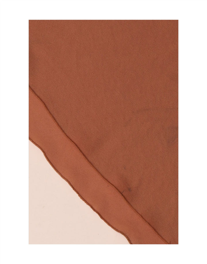 Vestido maxi feminino vintage UK 12 marrom médio