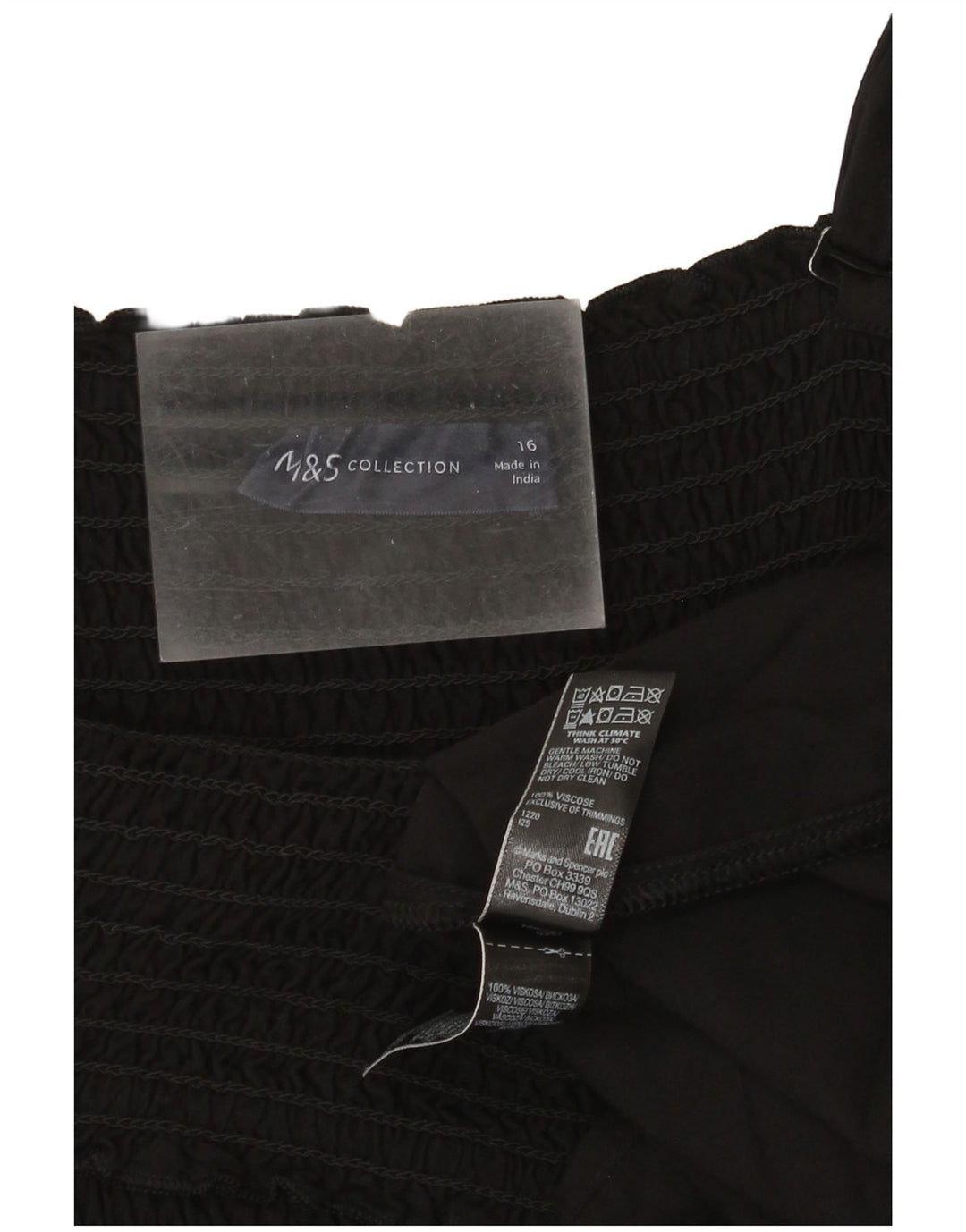 Vestido deslizante feminino Marks & Spencer Reino Unido 16 grande viscose preta