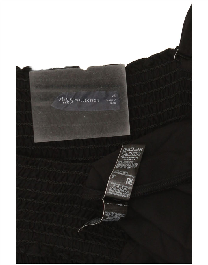 Vestido deslizante feminino Marks & Spencer Reino Unido 16 grande viscose preta