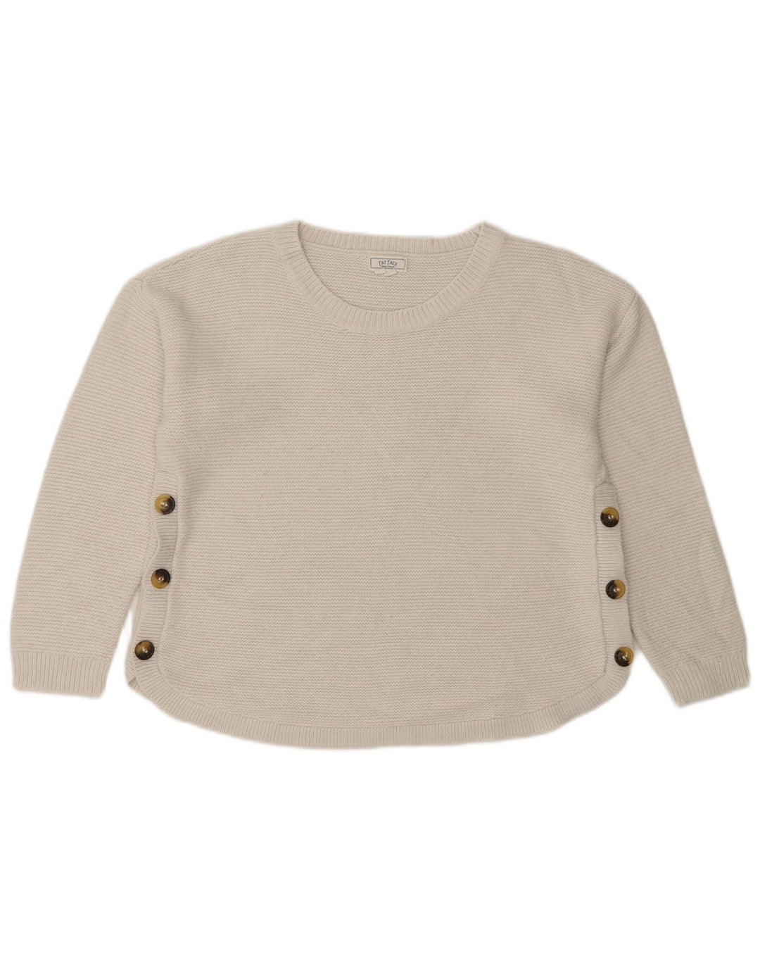 Suéter feminino Fat Face com gola de barco e acrílico branco médio UK 12