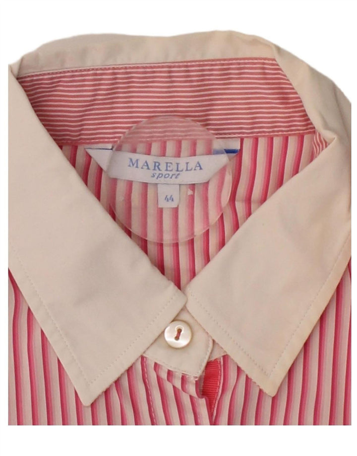 Camisa feminina MARELLA IT 44 algodão listrado rosa médio