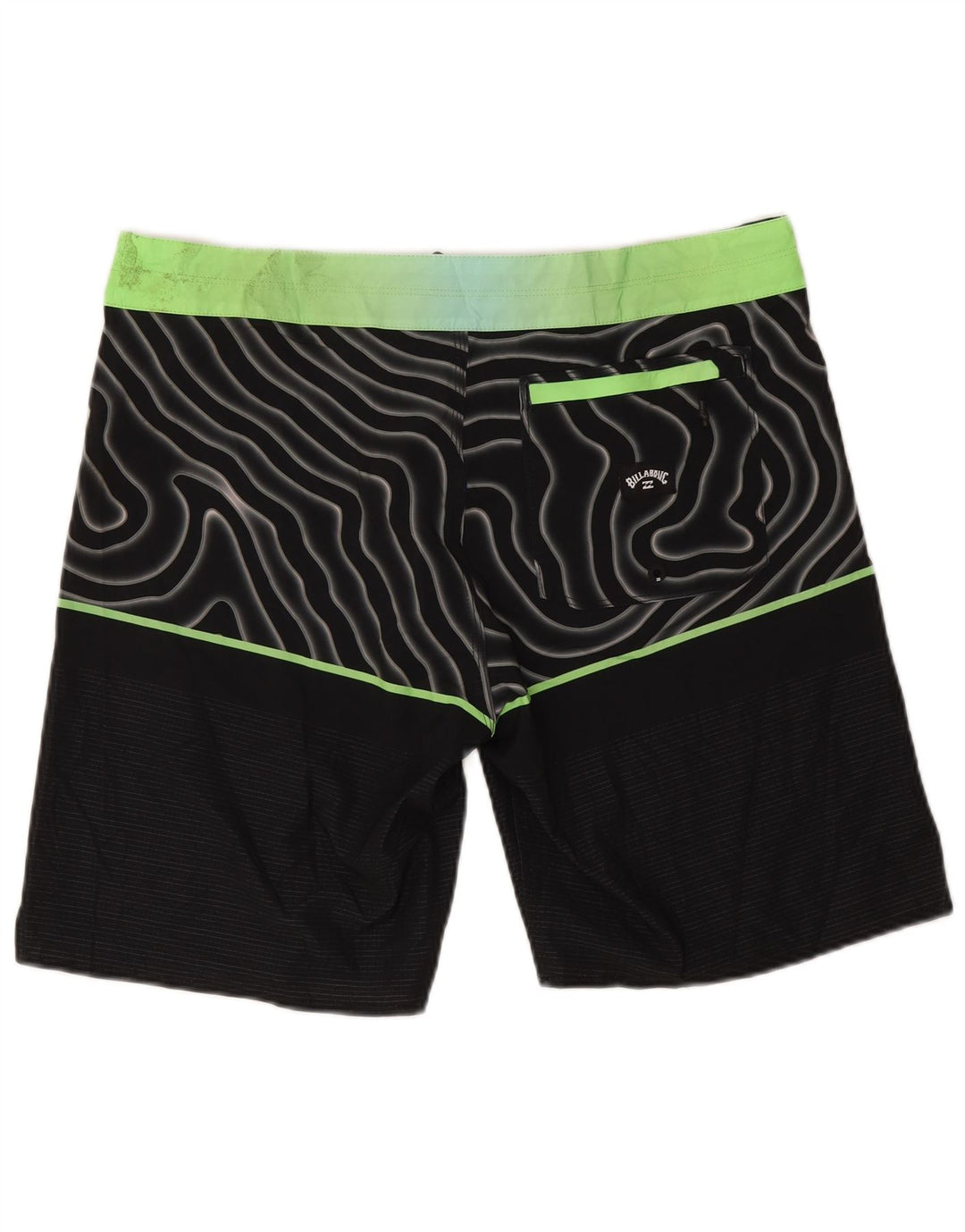 Shorts de natação masculinos Billabong grande poliéster geométrico preto