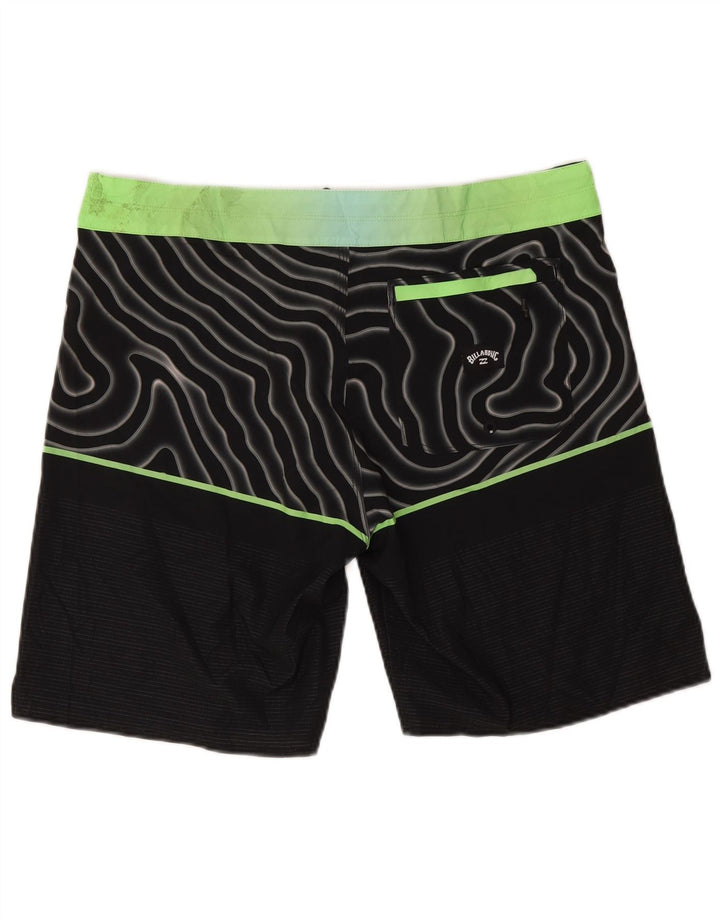 Shorts de natação masculinos Billabong grande poliéster geométrico preto