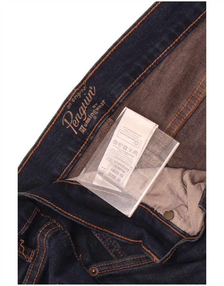 Calça jeans reta masculina Penguin W36 L32 algodão azul marinho