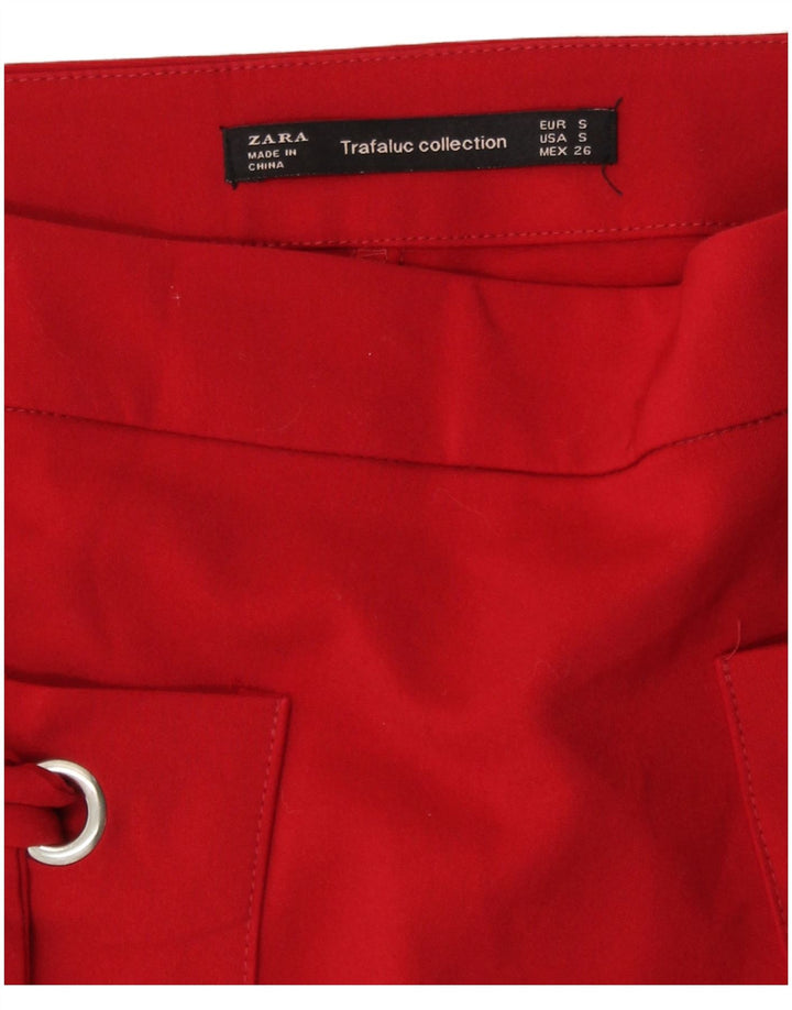 Zara Womens Skort UK 8 Pequeno Algodão Vermelho