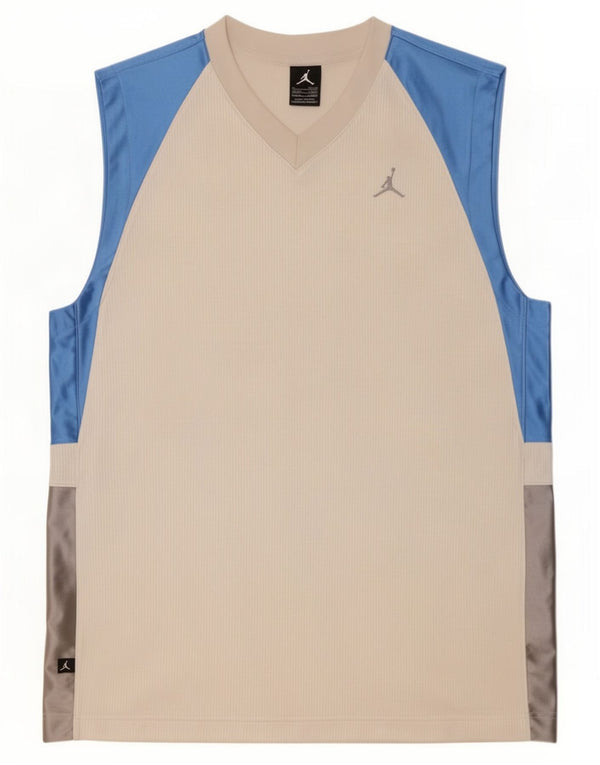 Jordan Mens Vest Top UK 39/41 Médio Branco Colourblock Poliéster