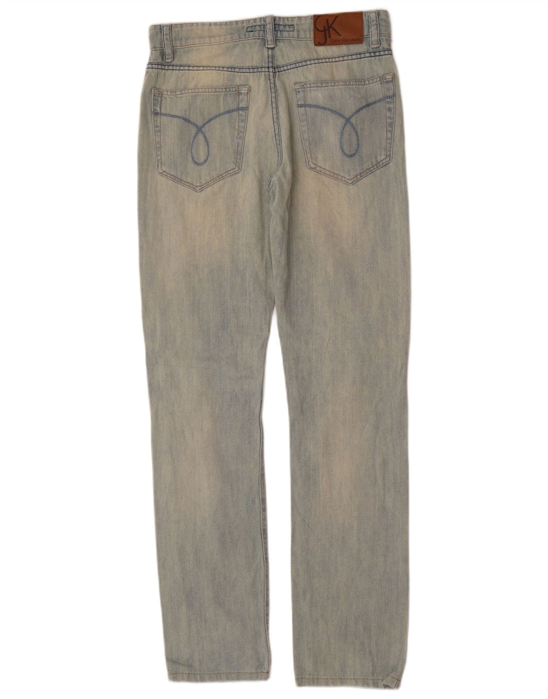 Calça jeans reta feminina Calvin Klein W29 L32 algodão azul