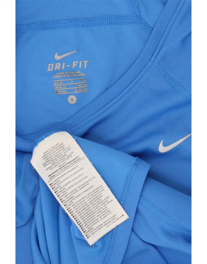 Camiseta Nike Feminina Dri Fit Top UK 8/10 Pequena Azul Poliéster