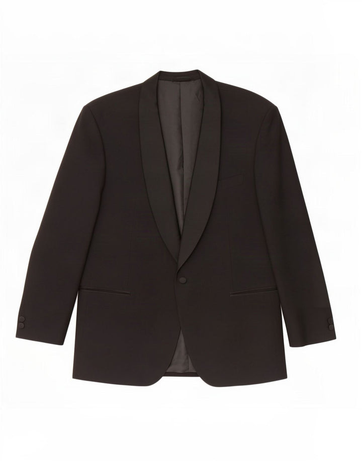 Jaqueta blazer masculina Wilvorst com 1 botão Reino Unido 38 lã preta média