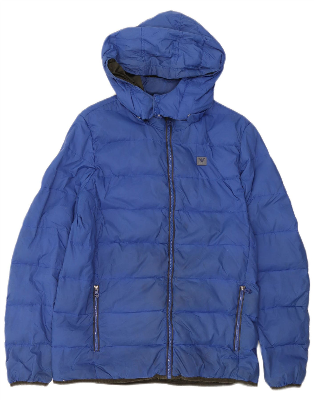 Jaqueta acolchoada com capuz para meninos Armani Junior 15-16 anos azul poliamida