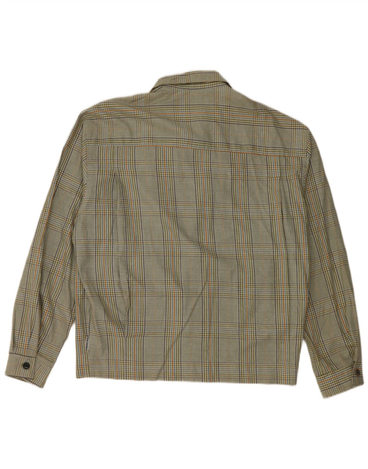 Jaqueta bomber masculina fresca Jive UK 40 grande algodão verde xadrez