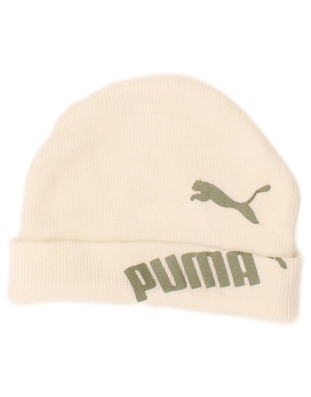 Gorro de Tricô com Estampa Puma para Homens Tamanho Único Branco