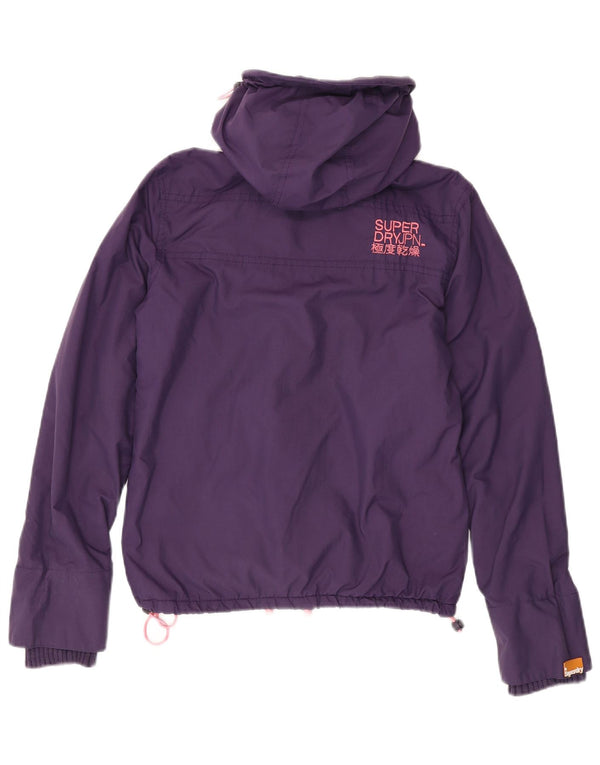 Jaqueta corta-vento com capuz Superdry Womens The Windcheater UK 6 XS Roxo
