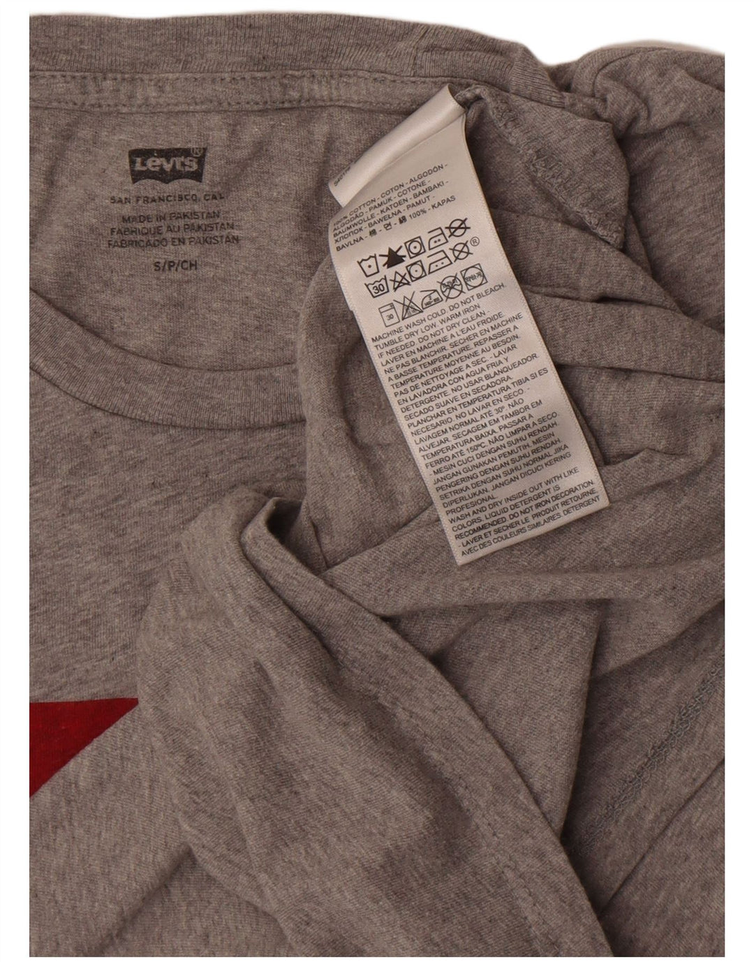 Camiseta gráfica masculina Levi's Top pequeno algodão cinza
