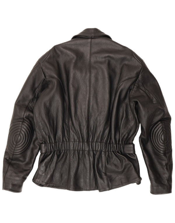 Jaqueta Louis Mens Couro Biker UK 42 XL Couro Preto