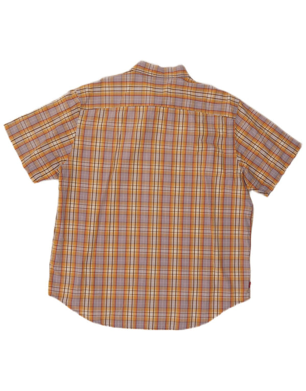Camisa masculina de manga curta Levi's grande algodão xadrez multicolorido