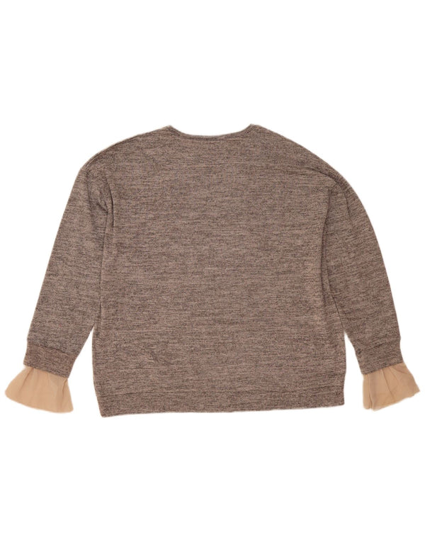 Zara moletom feminino jumper UK 14 cinza médio manchado