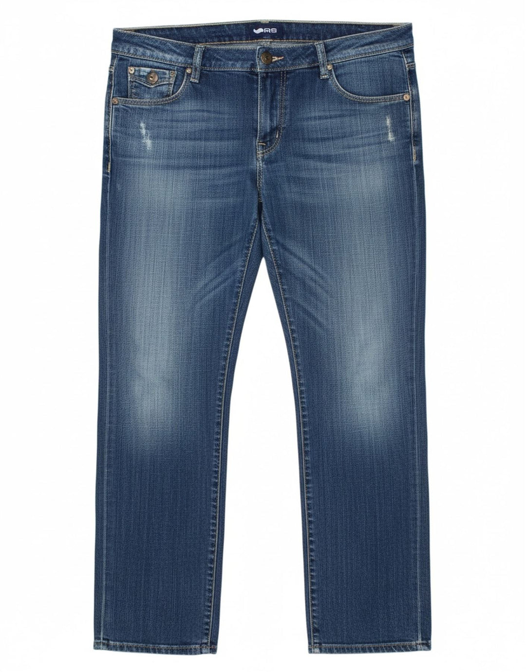 Calça jeans reta feminina GAS W33 L28 algodão azul