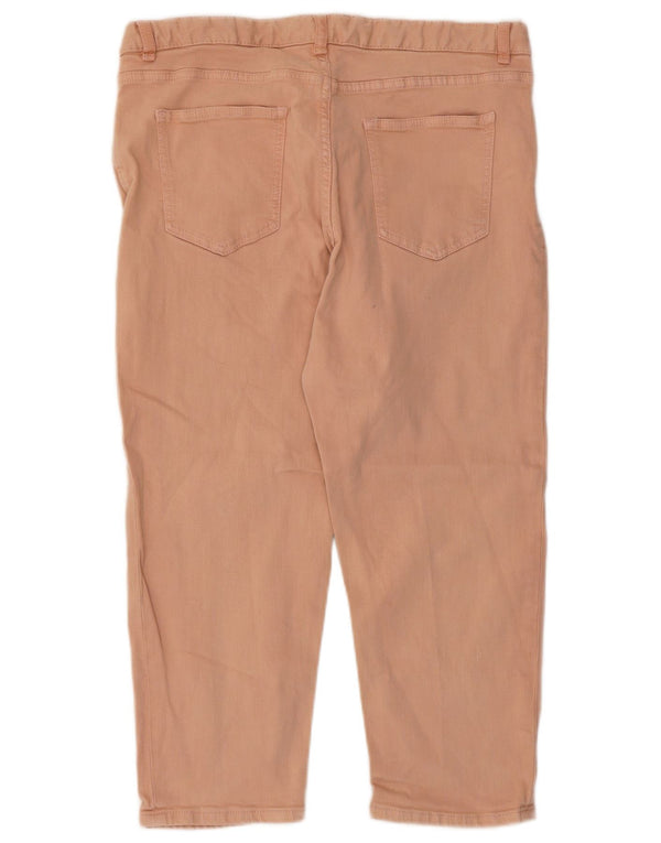 Calça capri feminina Marks & Spencer UK 16 grande W32 L22 algodão rosa