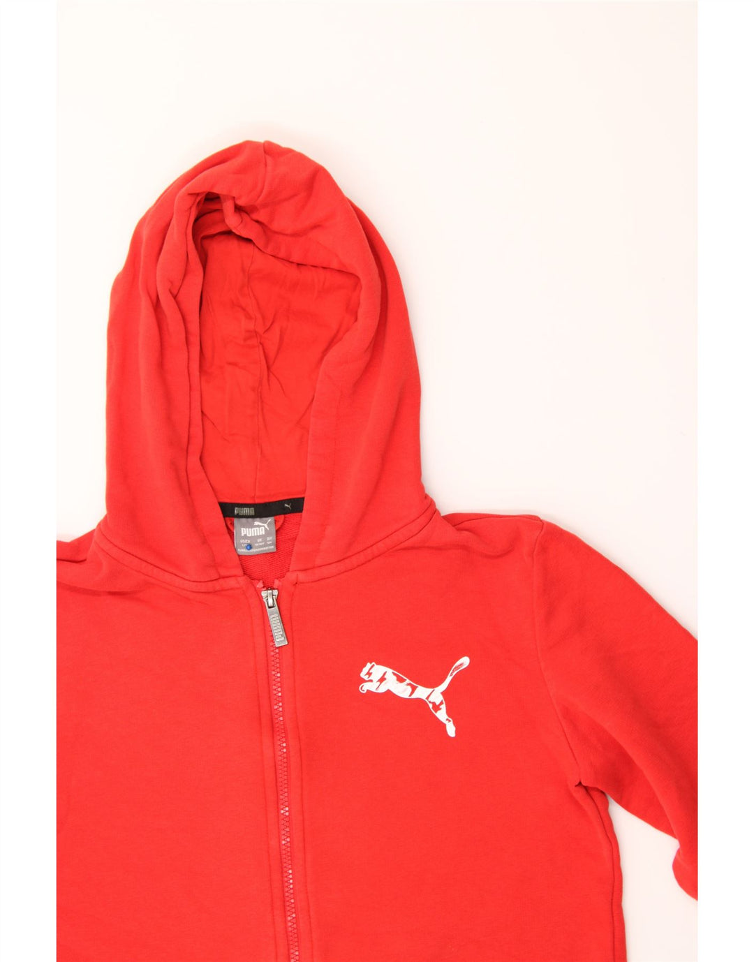 PUMA Boys Graphic Zip Hoodie Sweater 13-14 Years Red Cotton Vintage Puma and Second-Hand Puma from Messina Hembry 