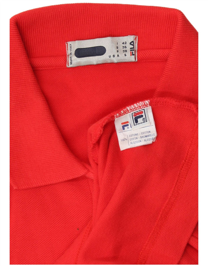 Camisa polo feminina sem mangas Fila IT 42 algodão vermelho médio