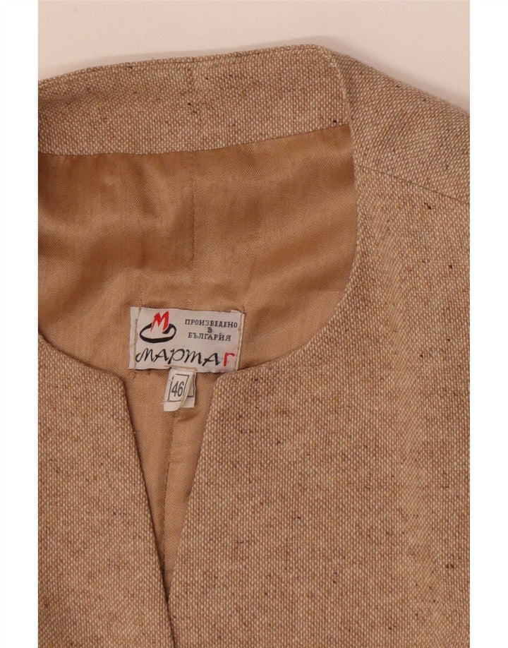 Jaqueta blazer feminina vintage com 4 botões IT 46 grande bege salpicado