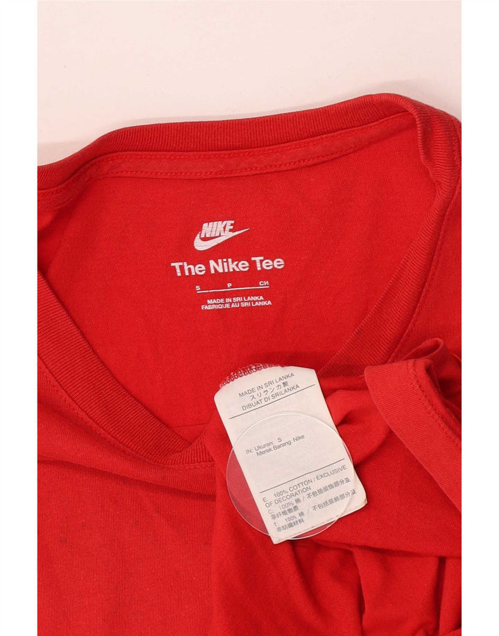 Camiseta masculina Nike Top pequeno algodão vermelho