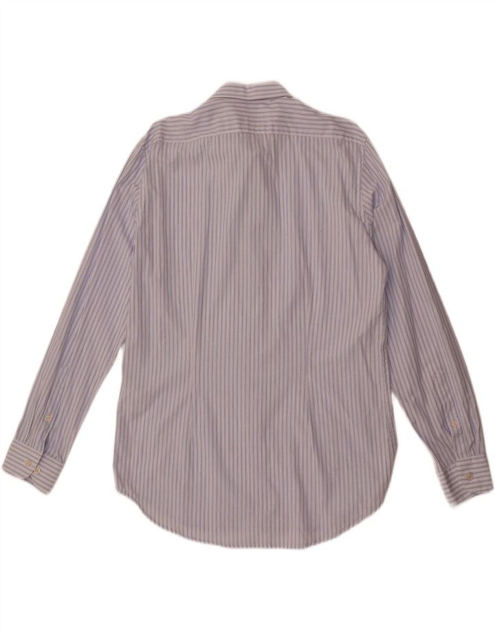 Camisa masculina Carrera grande algodão listrado azul
