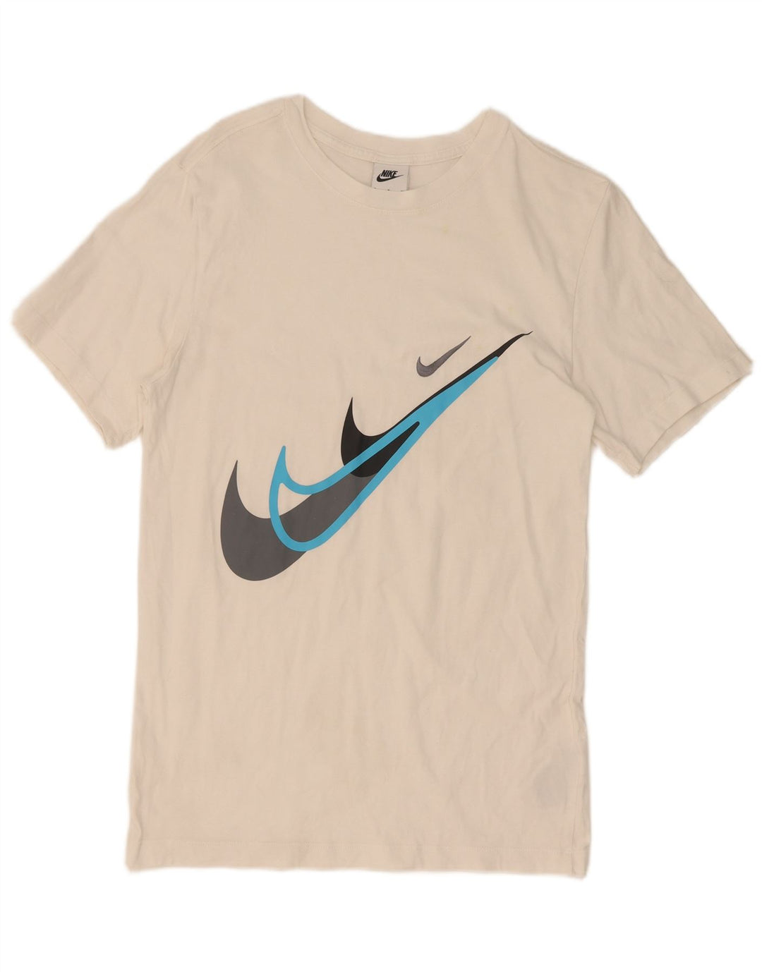 Camiseta Nike masculina gráfica top pequeno algodão branco
