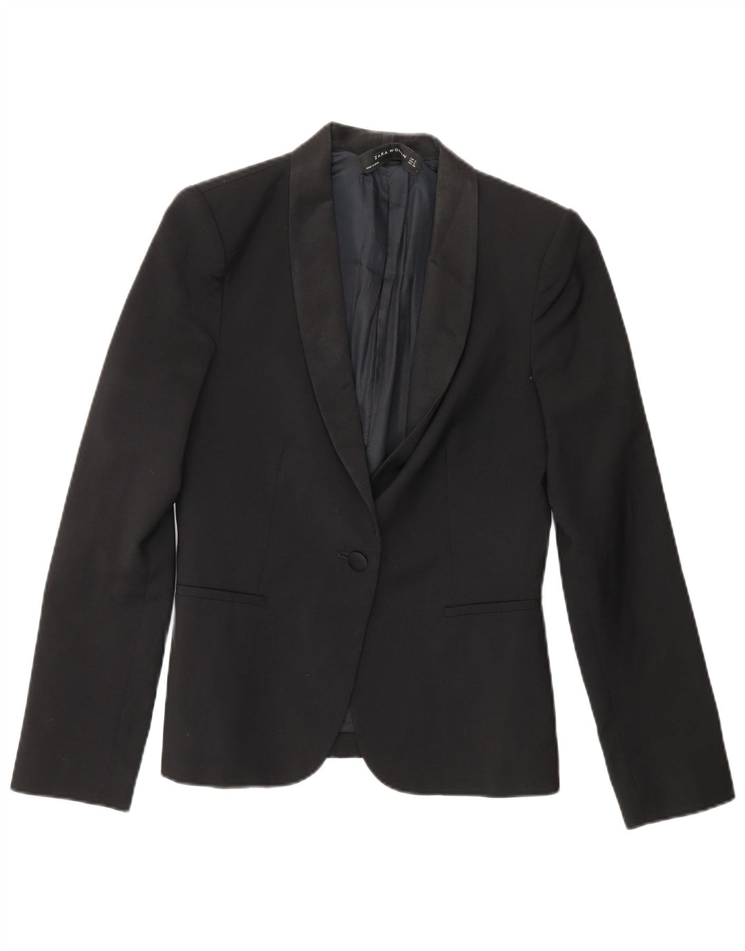 Jaqueta blazer feminina Zara com 1 botão Reino Unido 10 pequena preta