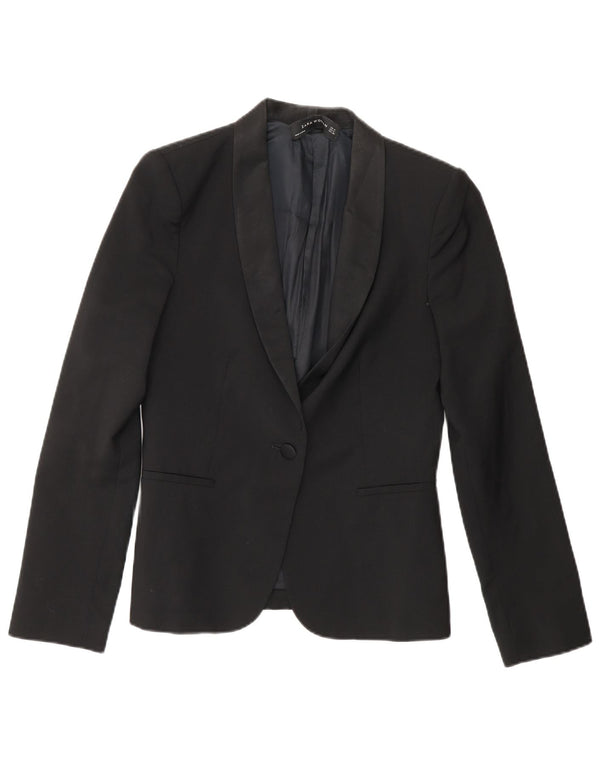 Jaqueta blazer feminina Zara com 1 botão Reino Unido 10 pequena preta