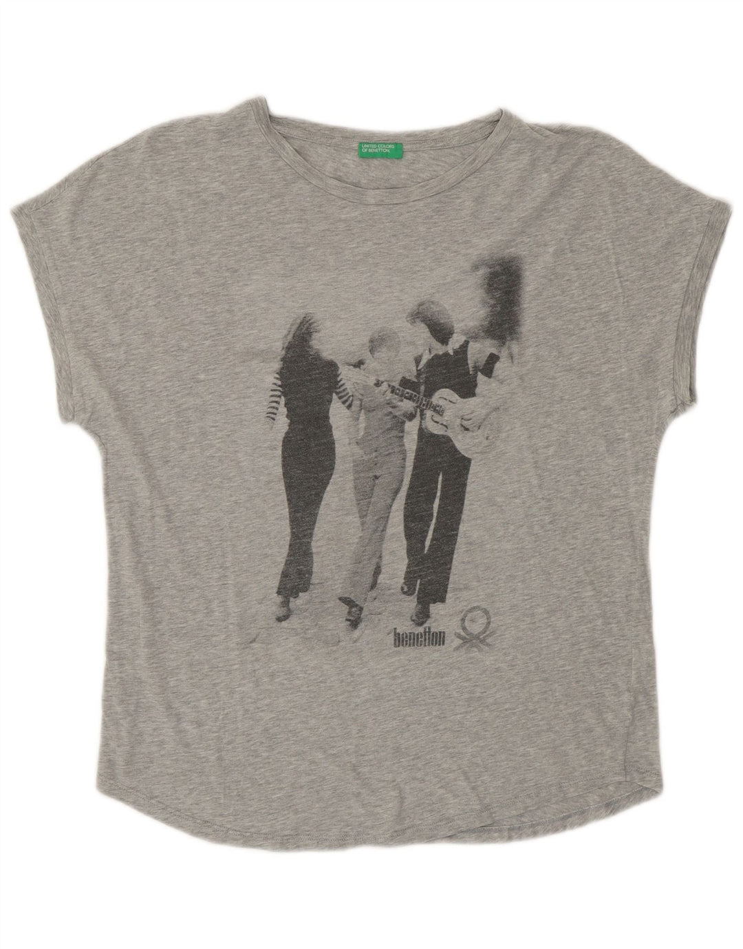 Camiseta feminina com estampa UNITED COLORS OF BENETTON UK 14 cinza médio