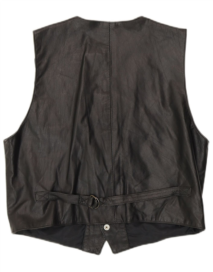 Colete de couro feminino rifle UK 16 grande motociclista preto