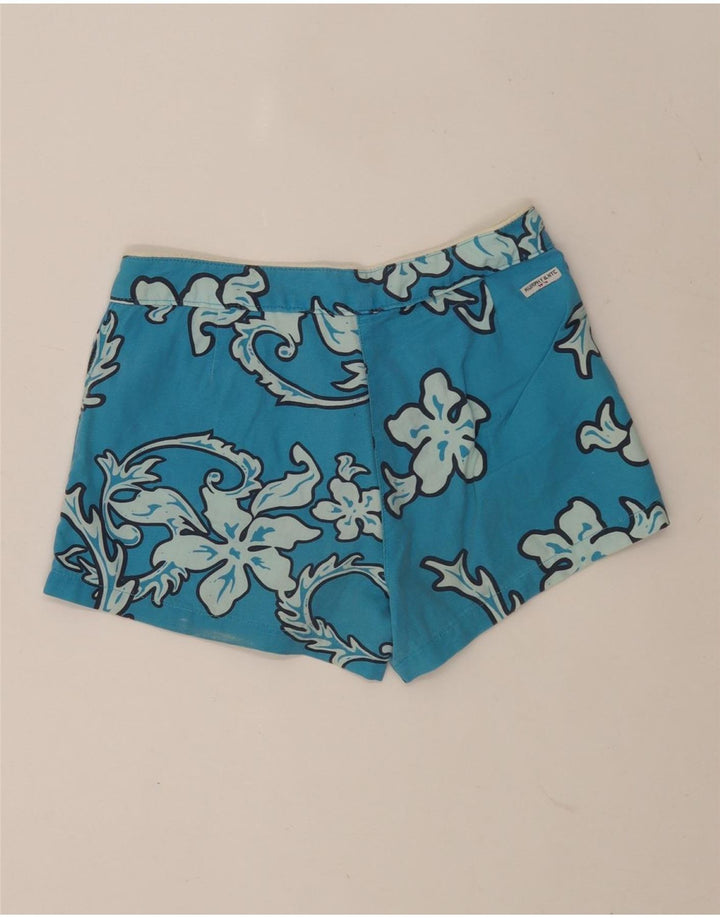 Shorts de natação feminino Murphy & Nye W29 algodão floral azul médio