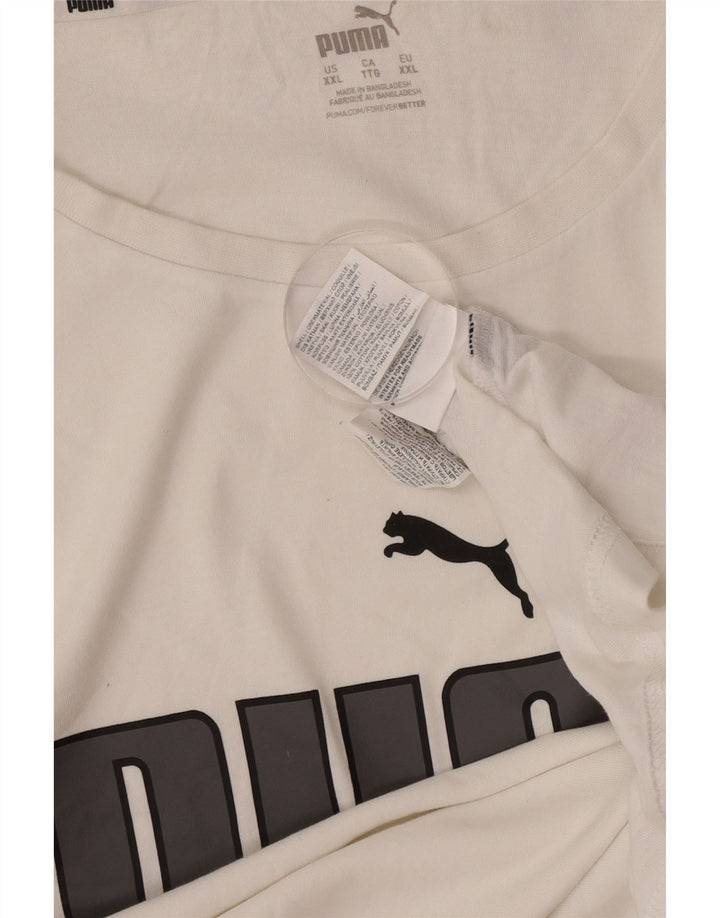 Camiseta masculina gráfica Puma Top 2XL algodão branco