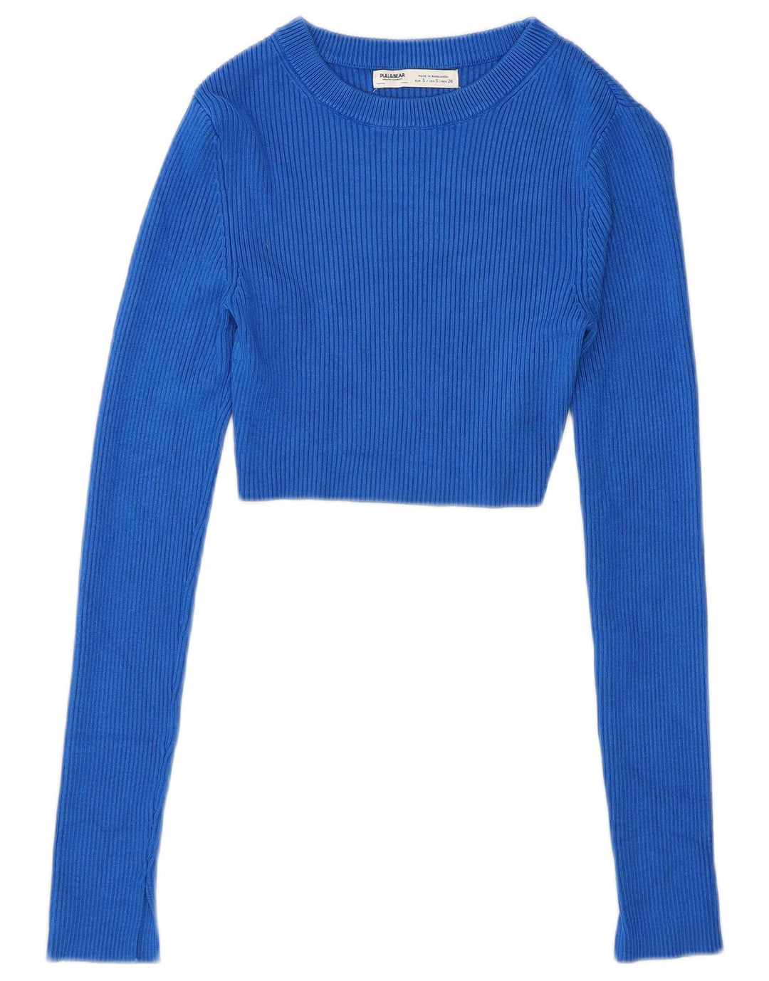 Suéter feminino pull & Bear com gola canoa e gola redonda Reino Unido 8 pequeno azul