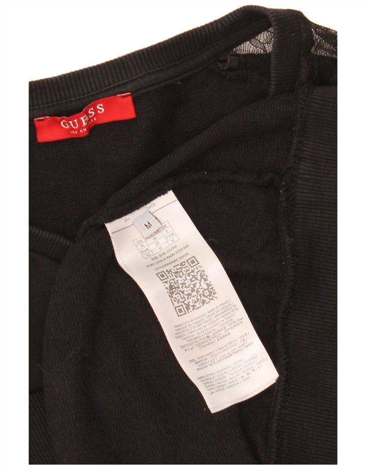 Suéter gráfico feminino GUESS UK 8 pequeno algodão preto