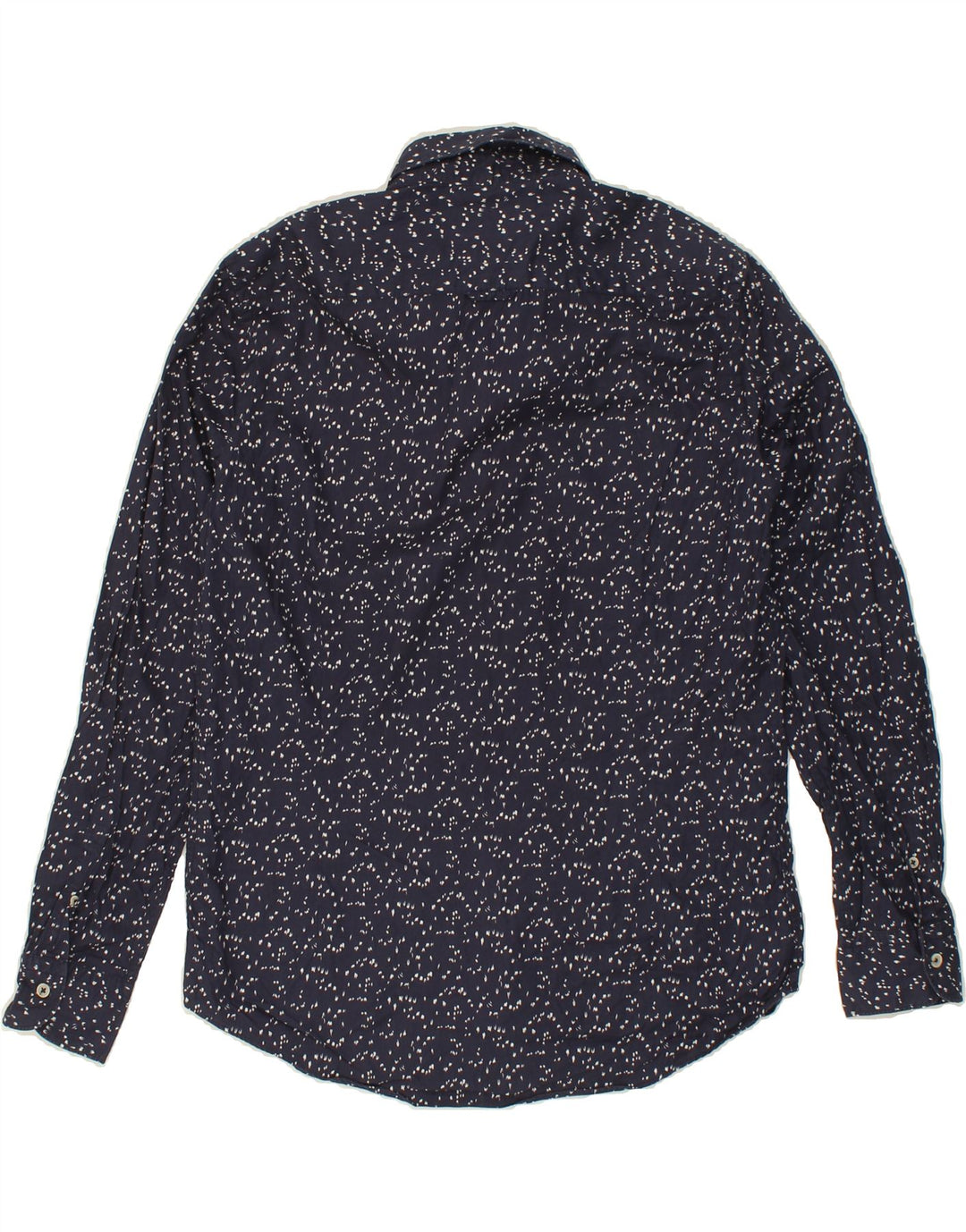 MASSIMO DUTTI Mens Abstract Pattern Shirt Large Navy Blue Cotton Vintage Massimo Dutti and Second-Hand Massimo Dutti from Messina Hembry 