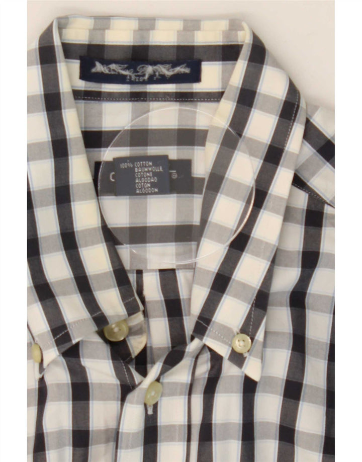 Camisa masculina Gant de algodão xadrez médio branco