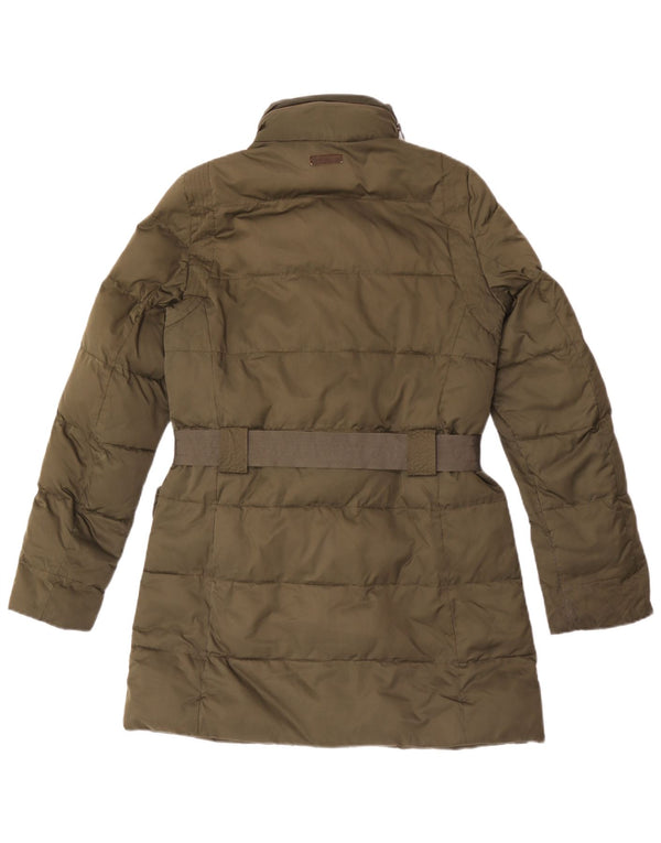 Casaco acolchoado com capuz feminino Marlboro Classics EU 38 poliéster cáqui médio