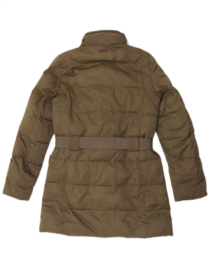 Casaco acolchoado com capuz feminino Marlboro Classics EU 38 poliéster cáqui médio