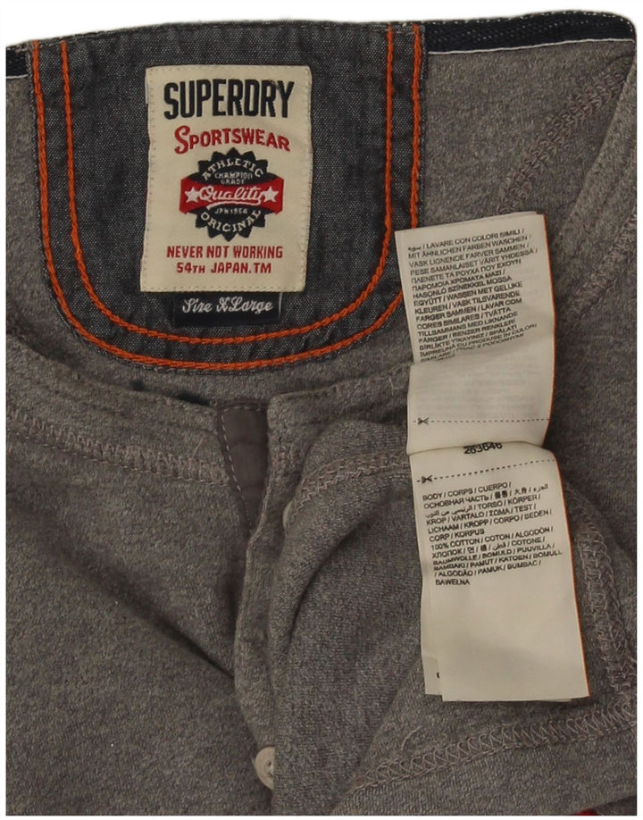 Top masculino Superdry manga comprida XL algodão cinza